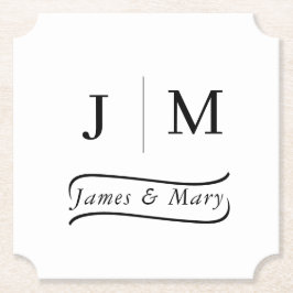 Porta-copo De Papel Classic Monogram Wedding Calligraphy line