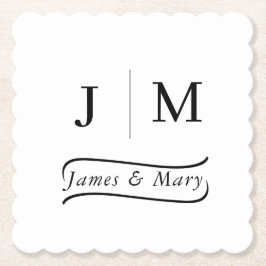 Porta-copo De Papel Classic Monogram Wedding Calligraphy line