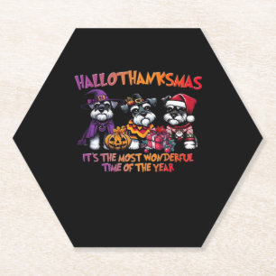 Porta-copo De Papel Clássico de Natal do Dia das Bruxas de Schnauzer