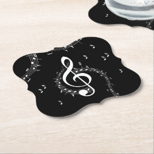 Porta-copo De Papel Climacic G Clef Music Black