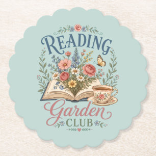 Porta-copo De Papel Clube de Leitura Floral Cottagecore
