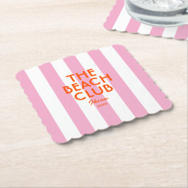 Porta-copo De Papel Clube de Praia Ibiza Pink Cabana Stripe