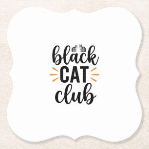 Porta-copo De Papel Clube do Gato Preto Design Vector para Amantes de
