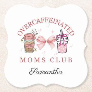 Porta-copo De Papel Clube mães com overcafeína personalizado