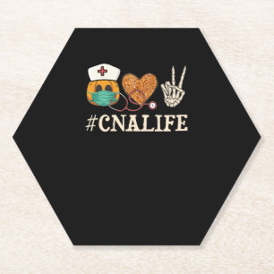 Porta-copo De Papel CNAlife Peace Love CNA Halloween Enfermeira Pumpki