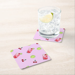 Porta-copo De Papel Cocktails de Limões de cerejas