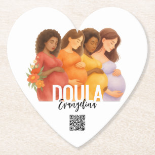 Porta-copo De Papel Código QR Bonito Profissional Doula de Nascimento