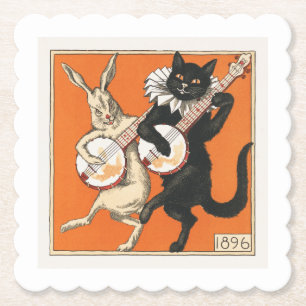 Porta-copo De Papel Coelho e Gato Dançantes Musicais 