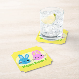 PORTA-COPO DE PAPEL COELHOS DA "PÁSCOA FELIZ"