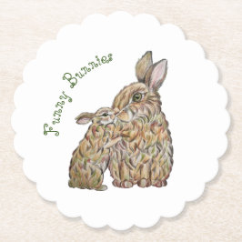 Porta-copo De Papel Coelhos engraçados. desenho do lápis