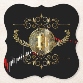 Porta-copo De Papel Coin Dourado Crypto Black Red