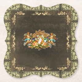 Porta-copo De Papel Colagem da safra Retro com rendas e flores