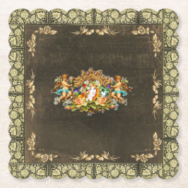 Porta-copo De Papel Colagem da safra Retro com rendas e flores