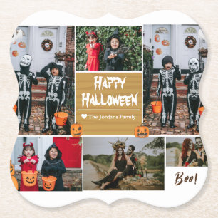 Porta-copo De Papel Colagem de fotos da família de Halloween Moderna e