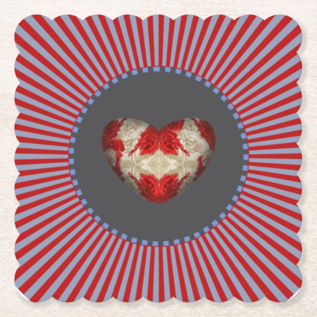 Porta-copo De Papel Coleção Maravilhosa de Coração - cinza (Frente)