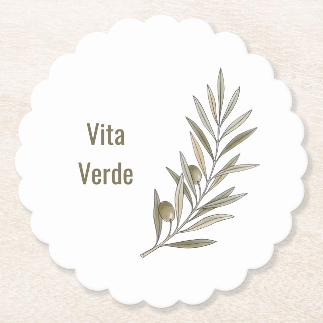 Porta-copo De Papel Coleção Vita Verde Branco (Frente)