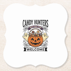 Porta-copo De Papel Coletor de Doces de Halloween Gravura Antiga Abóbo