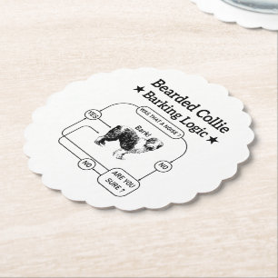 Porta-copo De Papel Collie Barking Logic Engraçado Cão Sarcástico