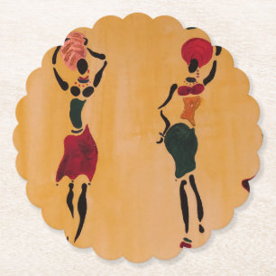 Porta-copo De Papel Colorful Africa art with women