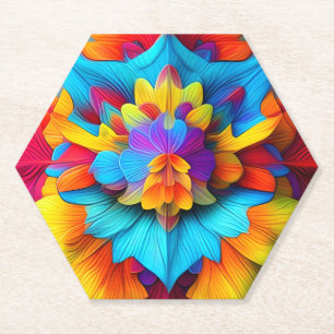 Porta-copo De Papel Colorida Floral Mandala Design- 56756
