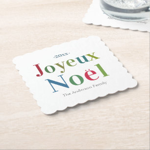 Porta-copo De Papel Colorida Joyeux Noel Natal Francês 