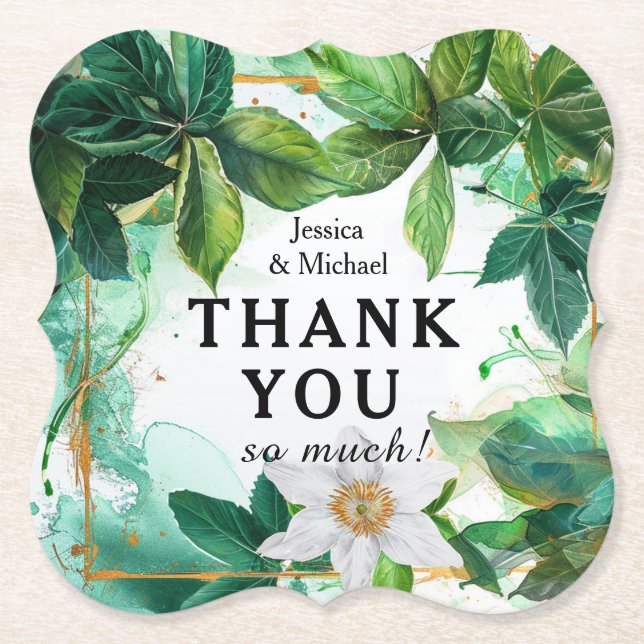 Porta-copo De Papel 💍 Com Nomes Obrigado Passiflora Serenity (Frente)