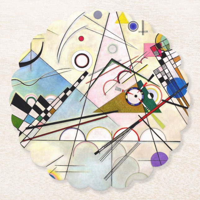 Porta-copo De Papel Composição 8 de Kandinsky (Frente)