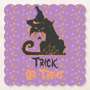Porta-copo De Papel Confete de Festa do Gato Preto do Halloween