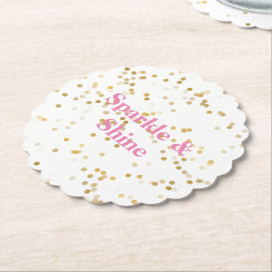 Porta-copo De Papel Confetti Dourado Branco