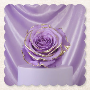Porta-copo De Papel Conjunto de Portas copos de Rosa Roxo e Dourado