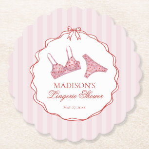 Porta-copo De Papel Conjunto de Roupa Íntima de Coração Rosa e Vermelh