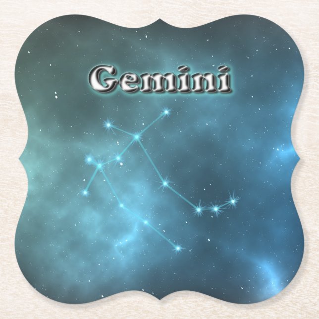 Porta-copo De Papel constelação de Gemini (Frente)