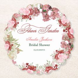 Porta-copo De Papel Convite de Chá de Noiva Jardim de Flores