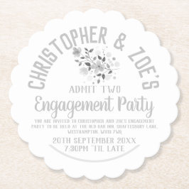 Porta-copo De Papel Convite de festa de noivado bilhete papel Coaster