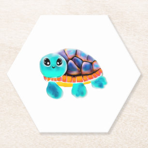 Porta-copo De Papel Cópia Encáustica da Tartaruga de Pintura