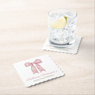 Porta-copo De Papel Coquette Pink Watercolor Arco Festa Feminina