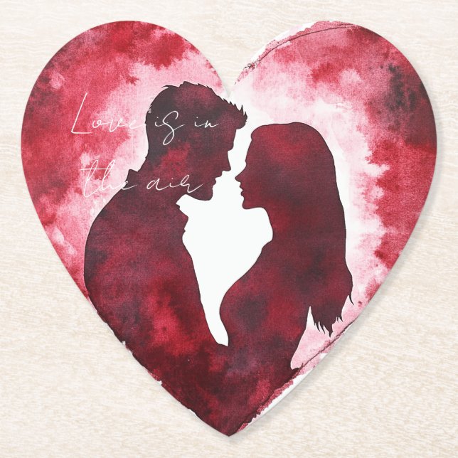 Porta-copo De Papel Coração de Amor Romântico Casamento (Frente)