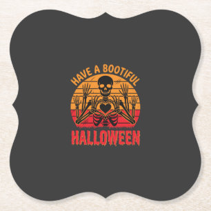 Porta-copo De Papel Coração de Esqueleto de Halloween Bootiful Retro P