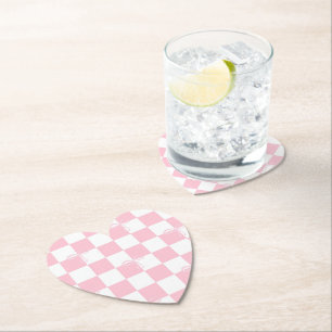 Porta-copo De Papel Coração Girly Verificada com Arco Rosa Formatado