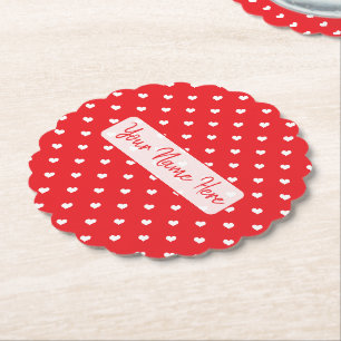 Porta-copo De Papel Corações Feliz Dia dos Namorados Padrão de Amor Mo