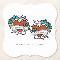 Corações Tatuados, Casamento Gráfico de Tatuagem