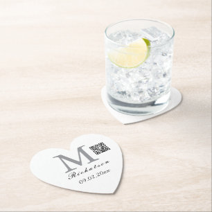 Porta-copo De Papel Corda QR Heart simples personalizada
