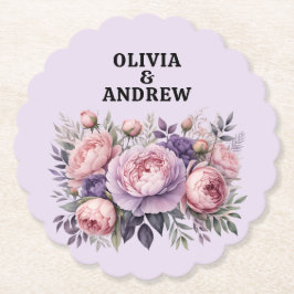 Porta-copo De Papel Cores de Pastel Moles Florais Elegantes impression