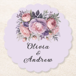 Porta-copo De Papel Cores de Pastel Suave de Casamento Floral Elegante