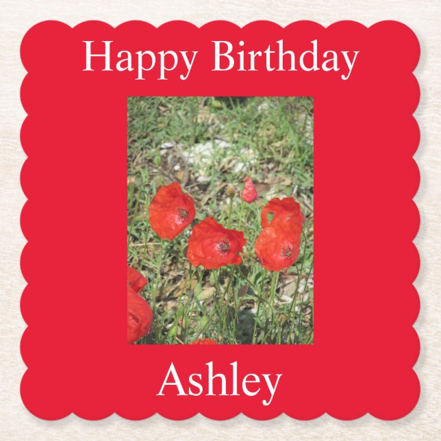 Porta-copo De Papel Corfu Red Poppies (Frente)