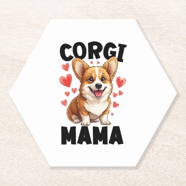 Porta-copo De Papel Corgi Mãe - Cute Corgi Mama (Frente)