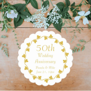 Porta-copo De Papel Coroa de hera do 50º aniversário de casamento