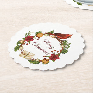Porta-copo De Papel Coroa de Natal com texto personalizado