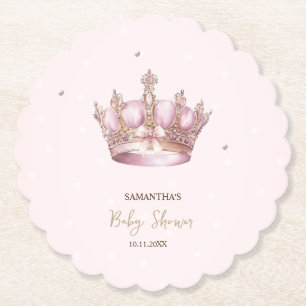 Porta-copo De Papel Coroa de Pequena Princesa Pérolas Pontos Chás de B