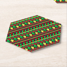 Porta-copo De Papel Correspondente ao Kwanzaa Amarelo Vermelho Verde